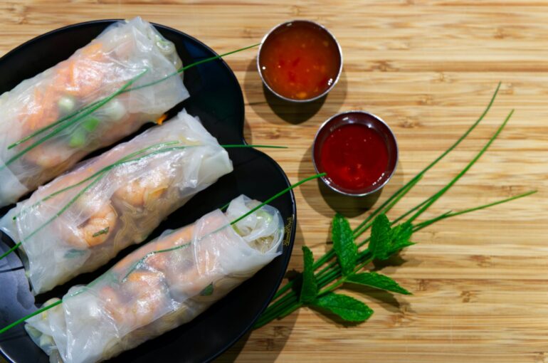 Lettuce and Parsley Prawn Rice Paper Rolls